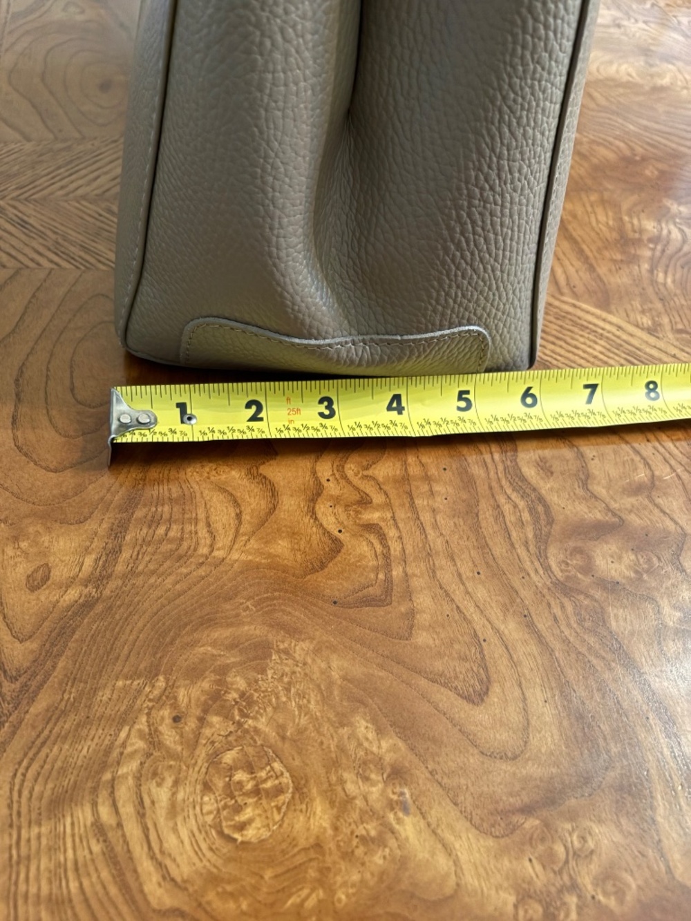 Italian Leather Handbag in Taupe Made in Florence NWT - Picture 11 of 13